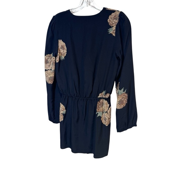 Stone Cold Fox Size 1 Small Outlaw Dress Silk Black Floral Mini Long Sleeve - Picture 4 of 5